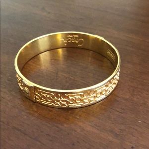 COACH Gold Signature Monogrammed Bangle